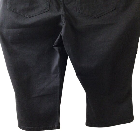 NWT Lane Bryant Jeans Women’s 24 Black Cropped Pedal Pushers Capri Crop Denim - Picture 6 of 10